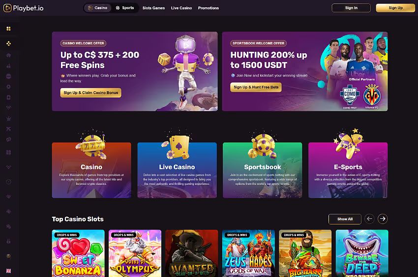 playbet.io casino welcome bonus