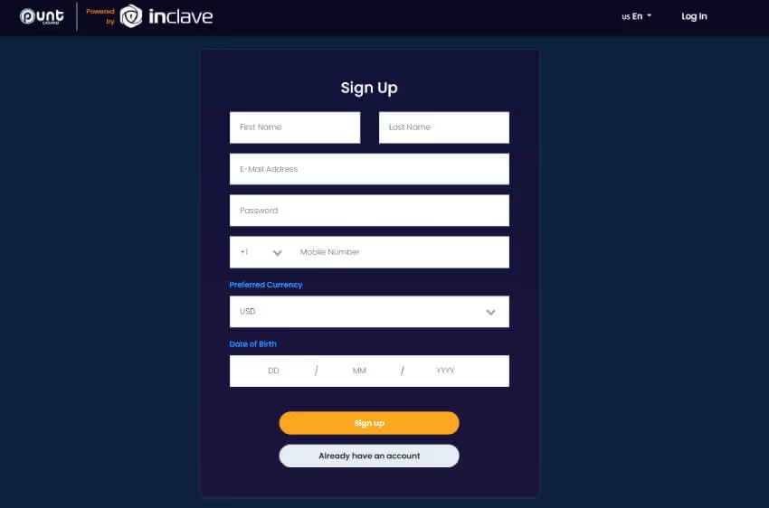 punt casino new player login