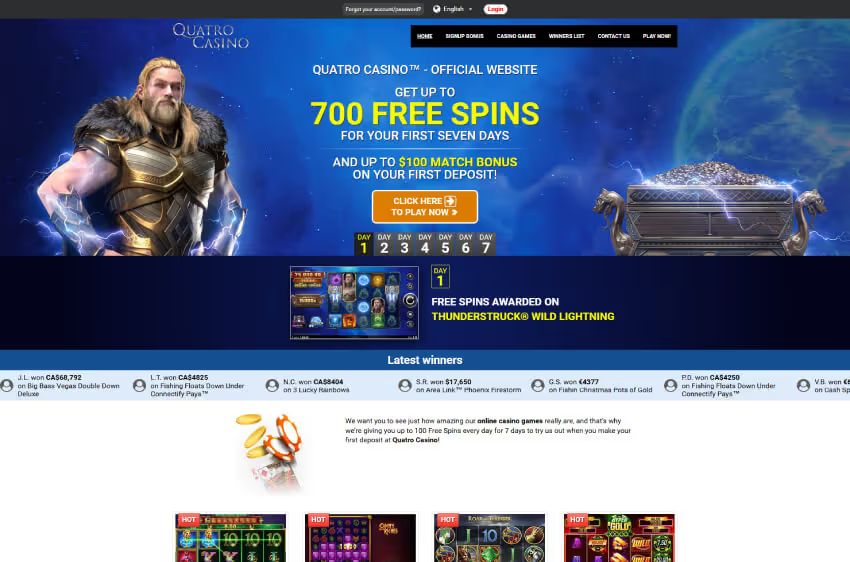 quatro casino welcome bonus