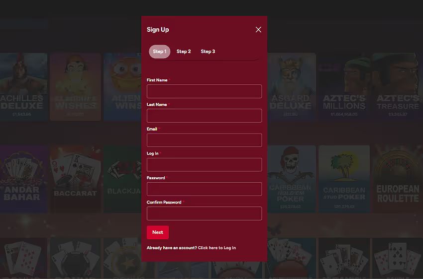 redcherry casino new player login