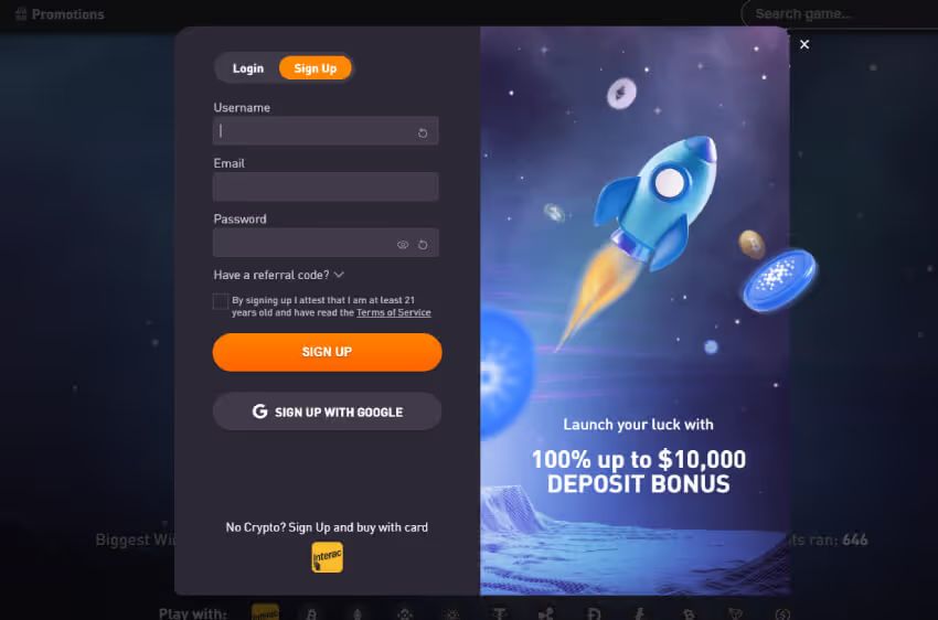 rocketpot casino new player login