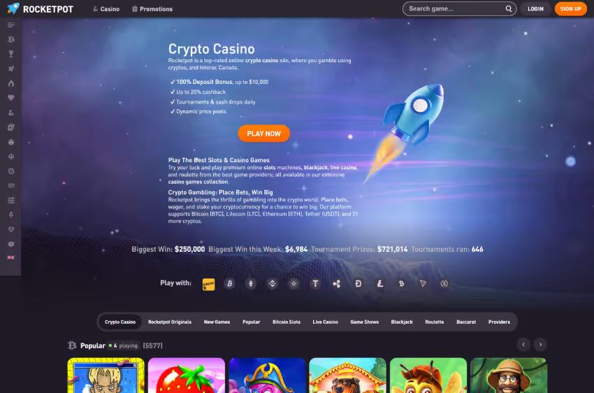 rocketpot casino welcome bonus