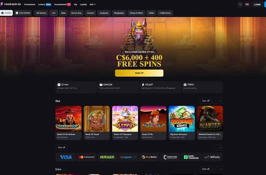 rockwin casino welcome bonus