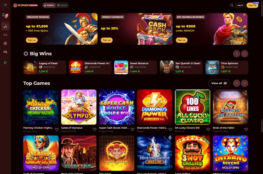 roman casino welcome bonus