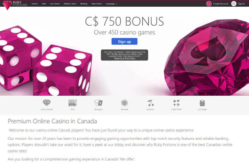 ruby fortune casino welcome bonus