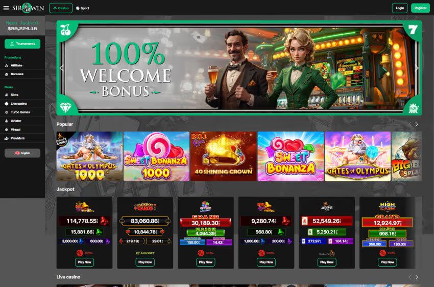 SirWin Casino Welcome Bonus