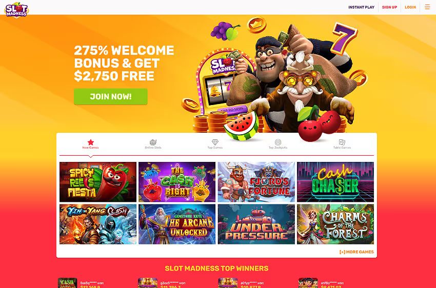 slot madness casino welcome bonus
