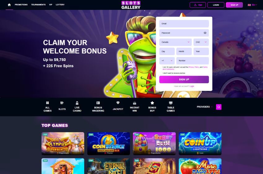 slots gallery casino welcome bonus