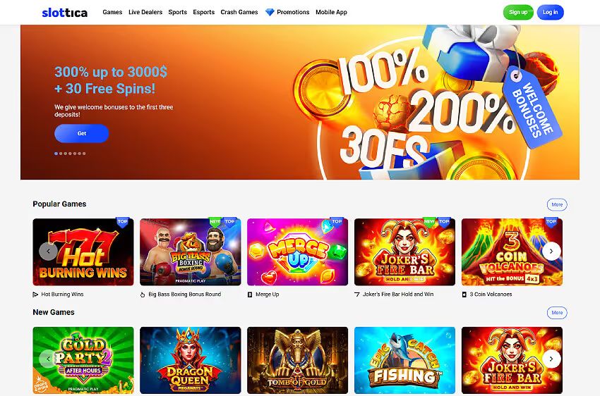 slottica casino welcome bonus