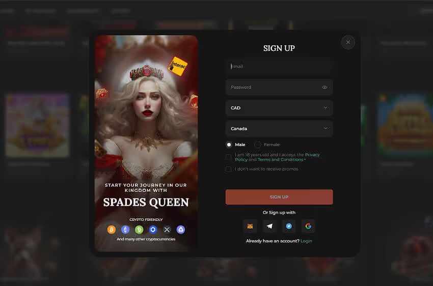 spades queen casino new player login