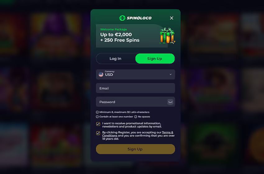 spinoloco casino new player login