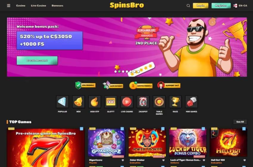 spinsbro casino welcome bonus