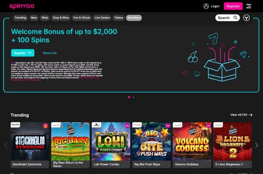 spinyoo casino welcome bonus