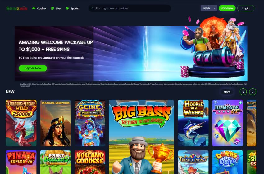 spinzwin casino welcome bonus