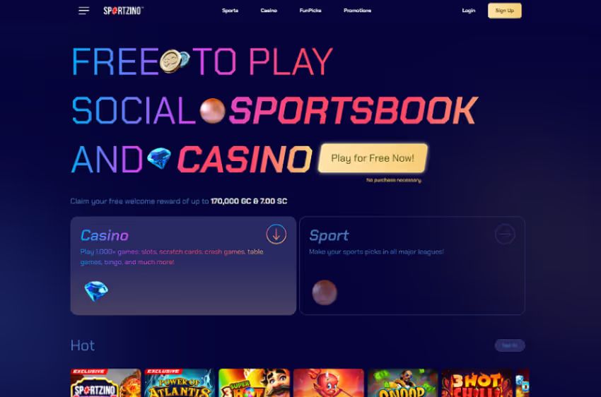 sportzino casino welcome bonus