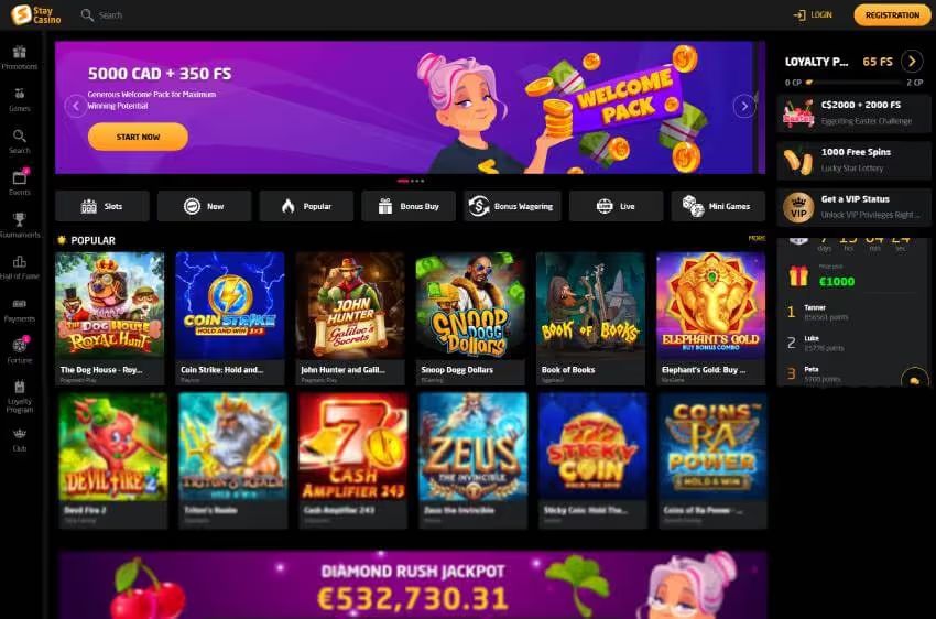 StayCasino welcome bonus