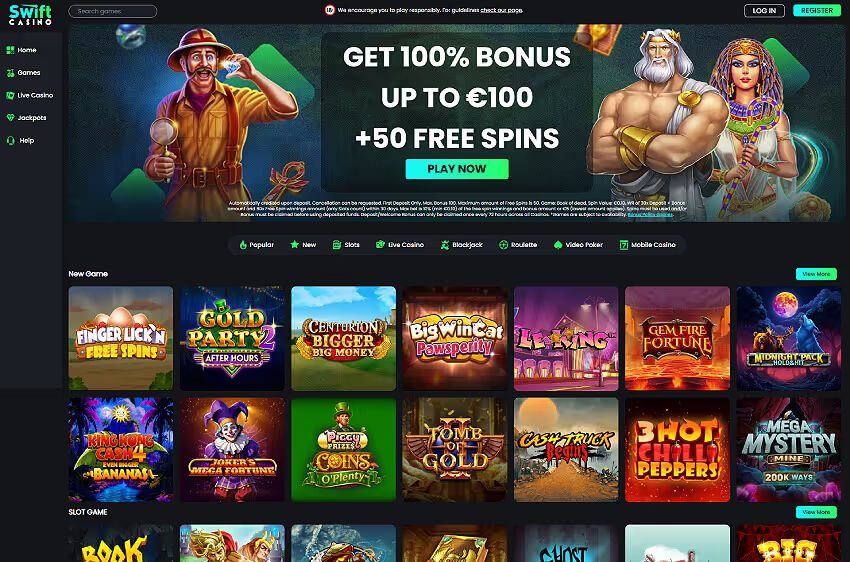 swift casino welcome bonus