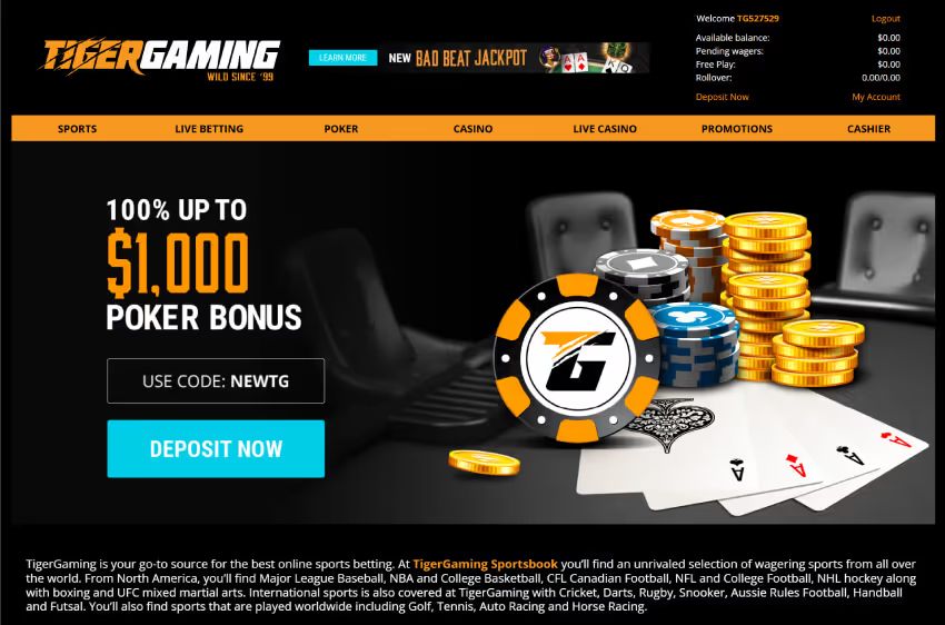 tiger gaming casino welcome bonus