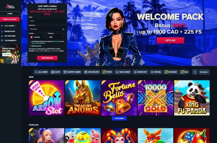 trips casino welcome bonus
