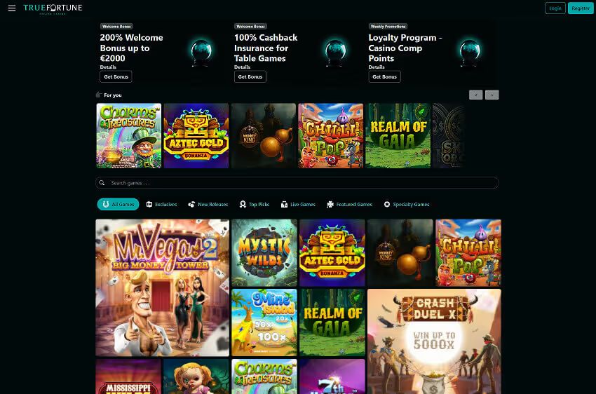 true fortune casino welcome bonus