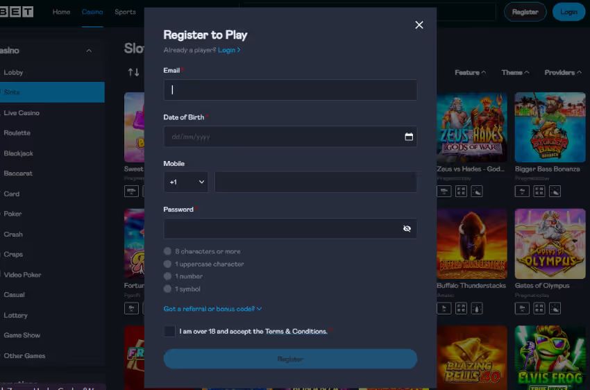 ubet casino new player login