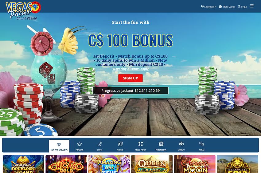 vegas plams casino welcome bonus