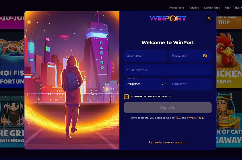winport casino new player login