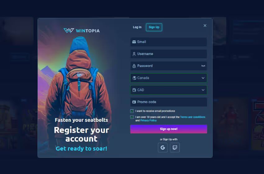 wintopia casino new player login