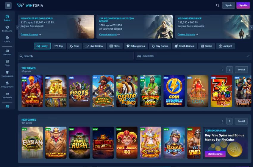 wintopia casino welcome bonus