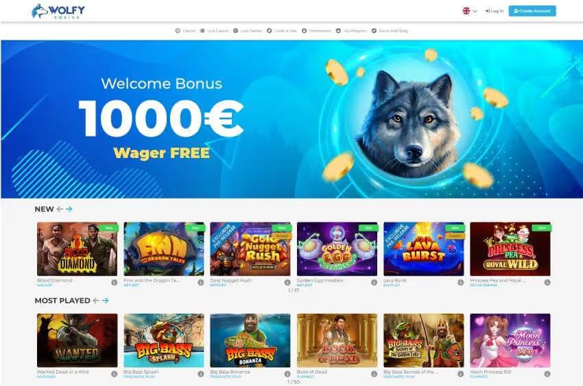 wolfy casino welcome bonus