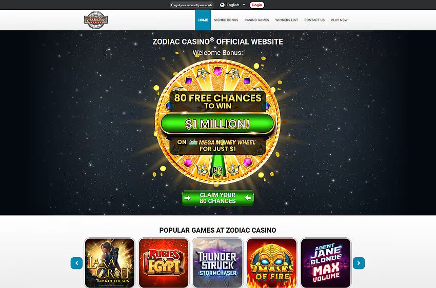 zodiac casino welcome bonus