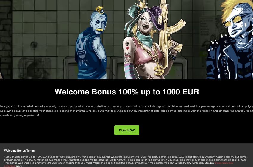anarchy casino welcome bonus