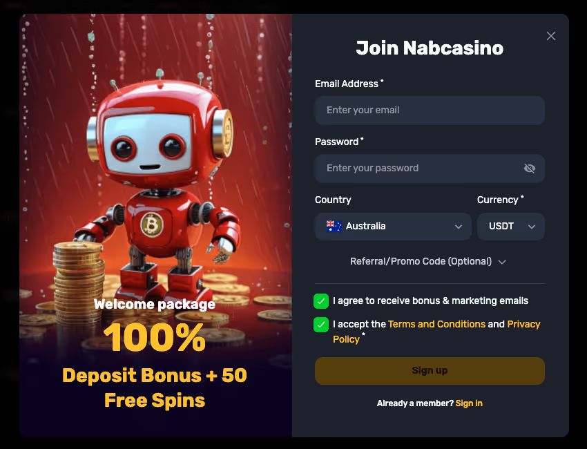 nab casino login