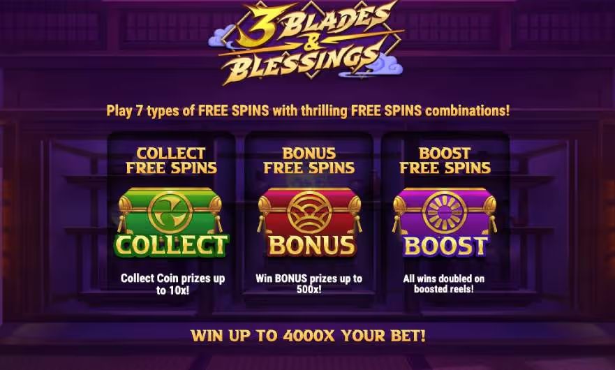 3 Blades & Blessings Slot Game homepage