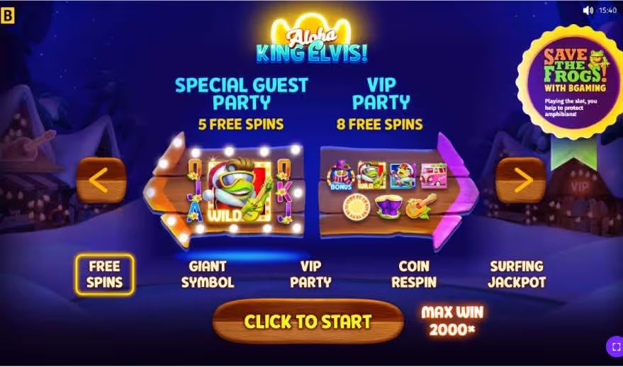 Aloha King Elvis Slot Features Page