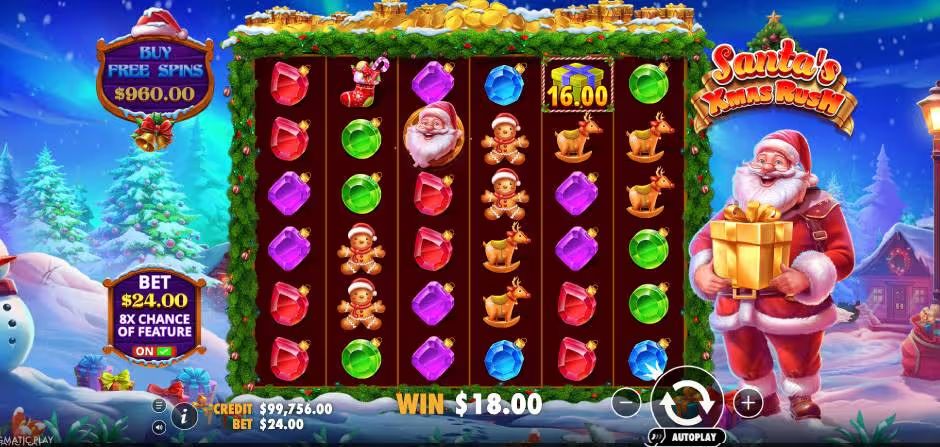 Santa's Xmas Rush Slot Multiplier Feature Image
