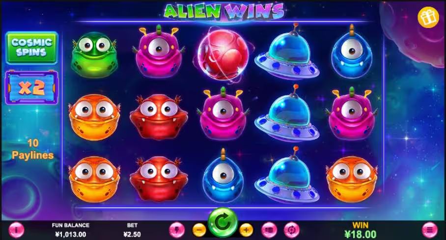 Alien Wins Slot Reels and Symbols