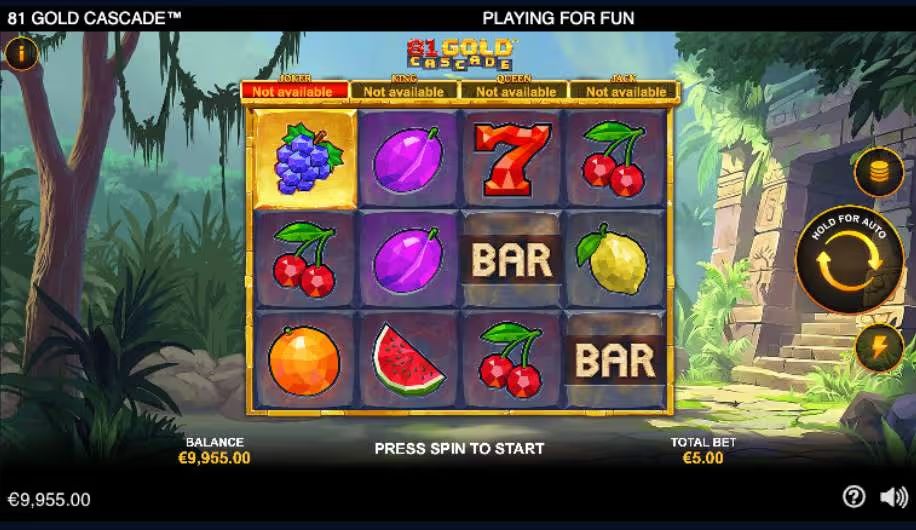 81 Gold Cascade Slot Game Symbols