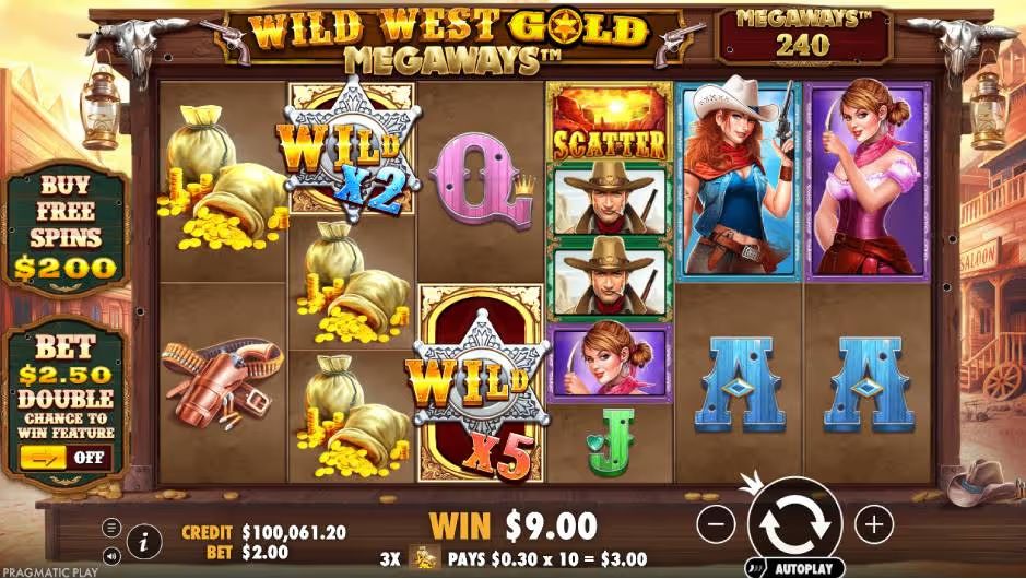 Wild West Gold Megaways Wilds Screenshot
