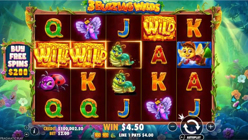3 Buzzing Wilds Slot Wild Symbol