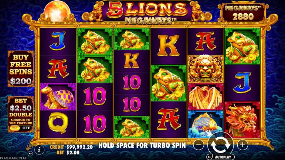 5 Lions Gold Slot Demo Background