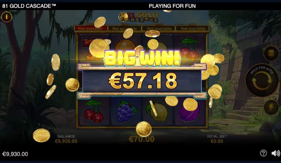81 Gold Cascade Slot Big Win