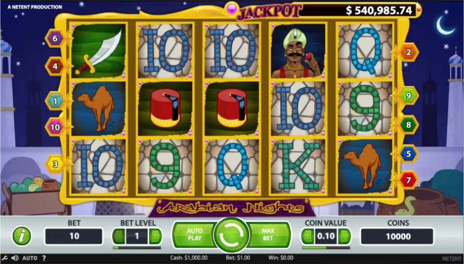 Arabian Nights Slot Design Screenshot