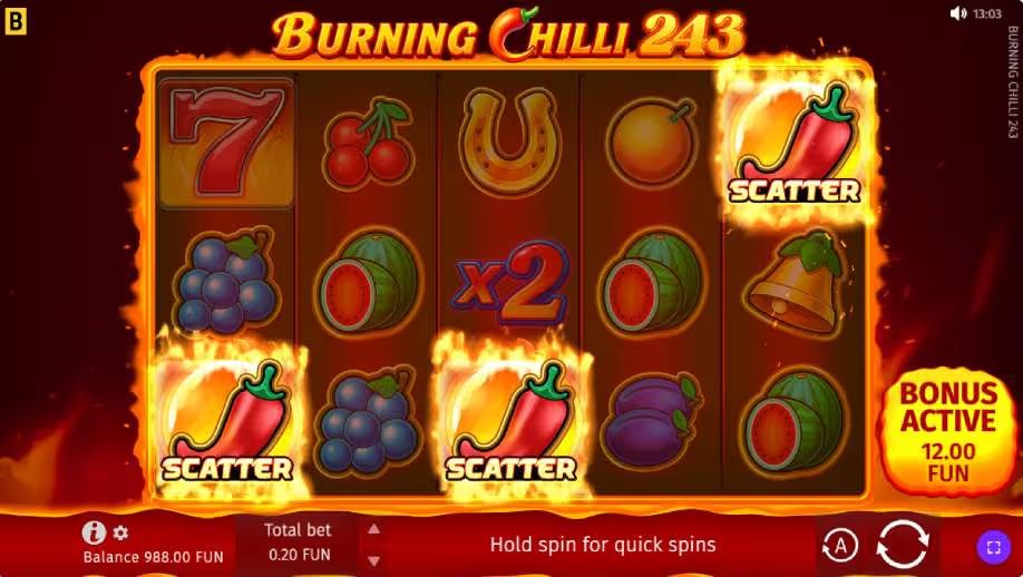 Burning Chilli 243 Slot Scatter Symbols Free Spins Trigger