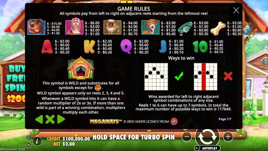 The Dog House Megaways Game Rules Screensh