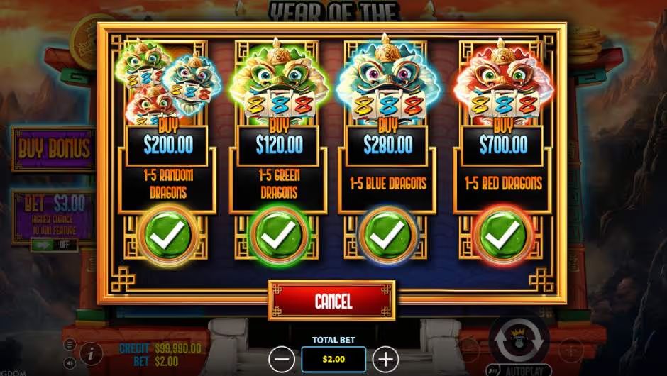 Year of the Dragon King Slot Buy Bonus