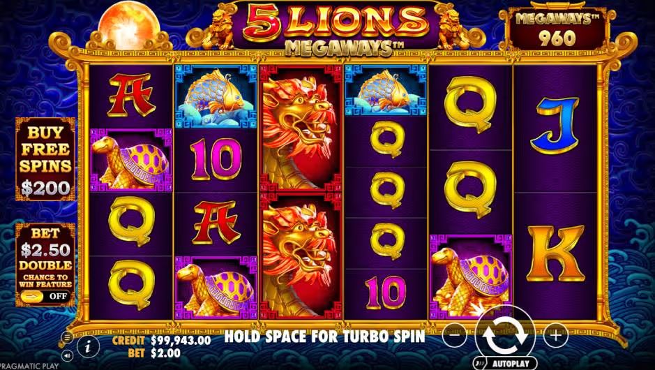 5 Lions Megaways SLot Game play