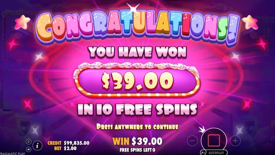 Sugar Rush Slot win Image