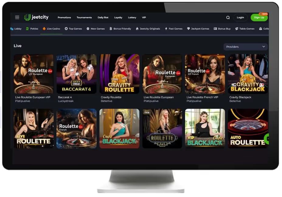 jeetcity live casino desktop
