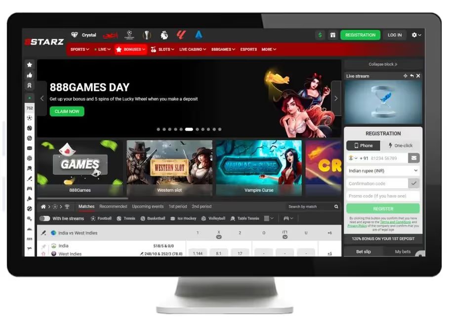 888Starz home desktop